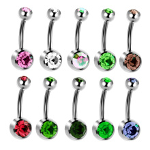 Navel Piercing Mix Color Perfection Double Gem Ball Titanium Belly Button Rings